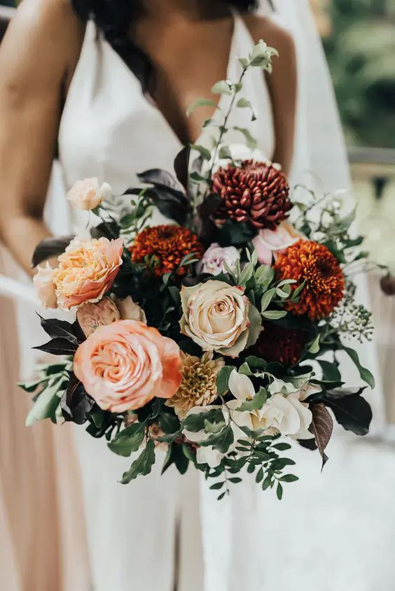 seasonal bridal bouquet